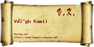 Végh Kamil névjegykártya